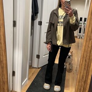 Caslon Military Green Zip Up Jacket